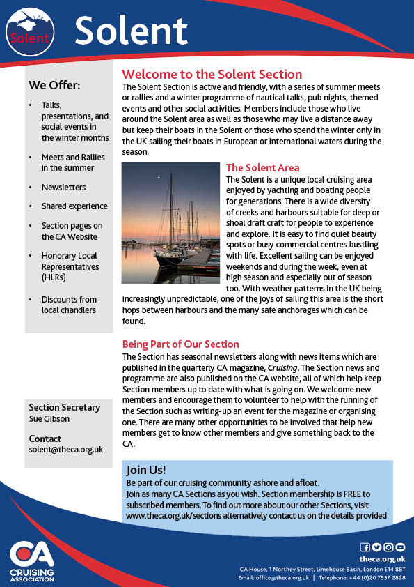 CA Solent Section flyer